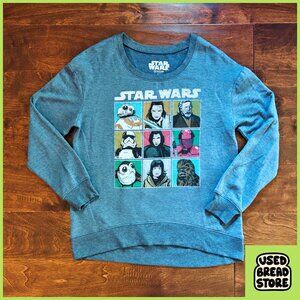 Star Wars Heathered Blue Women's Long Sleeve Sweatshirt | L | Kylo, Skywalker